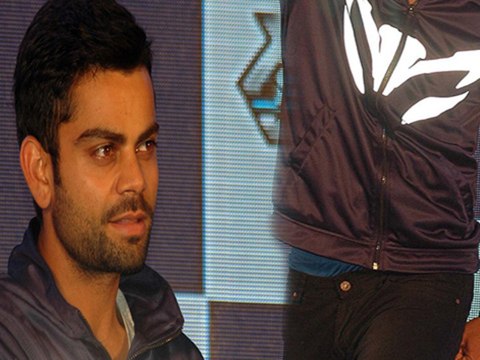 Cricketer Virat Kohli suffers a wardrobe malfunction