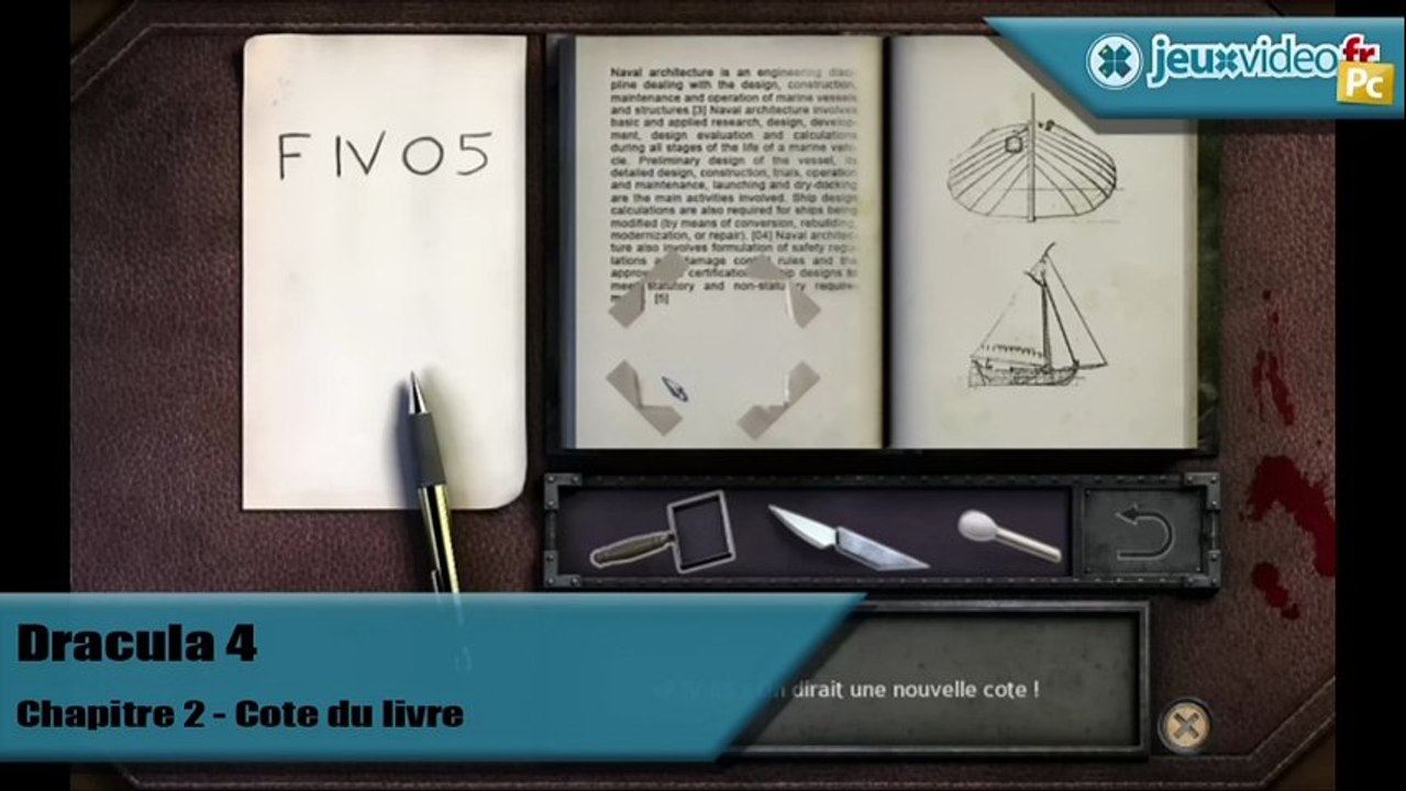 Dracula 4 : L'Ombre Du Dragon - Solution - Chapitre 2 : Énigme de la cote du livre