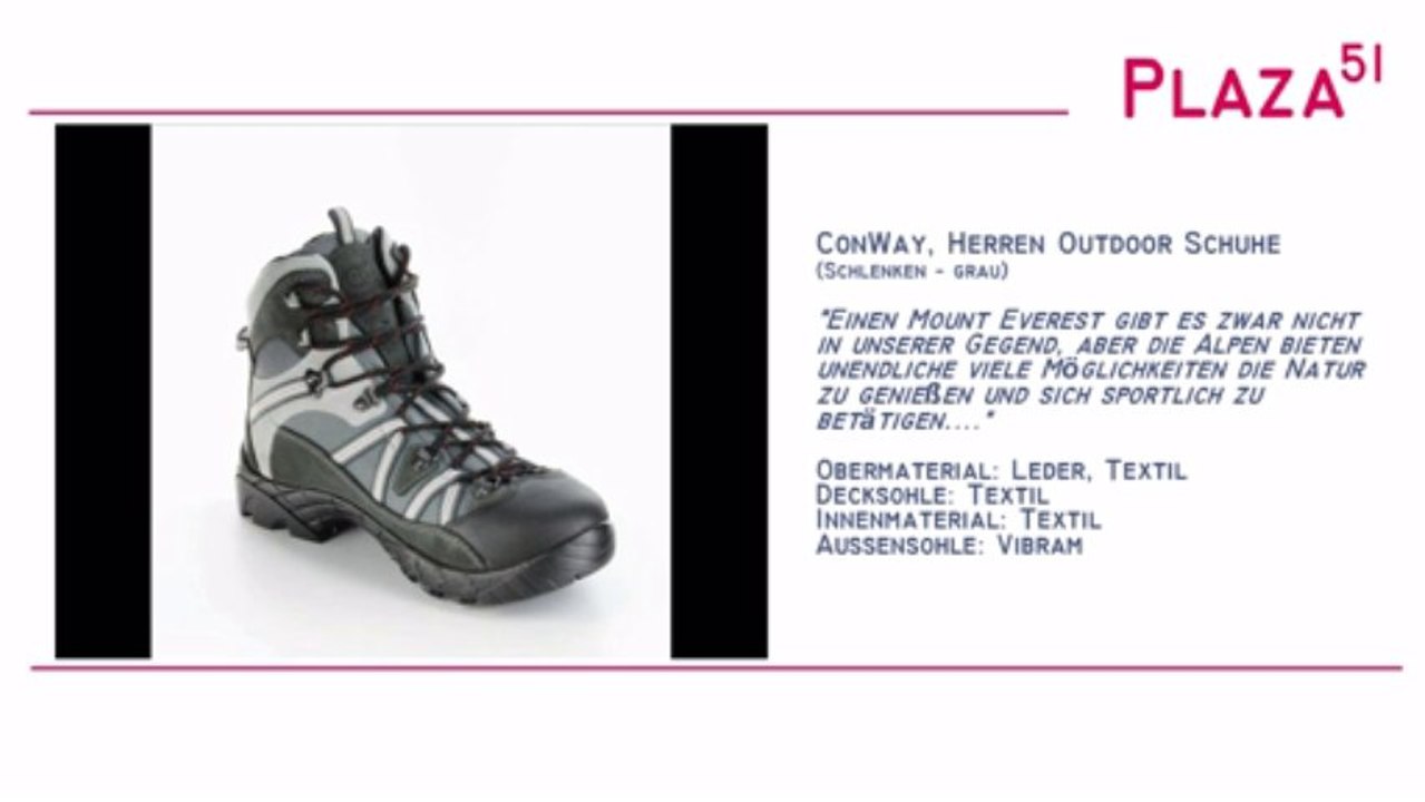 Neuvorstellung: ConWay Outdoor Wanderschuhe grau Vibramsohle Tex-Membrane Herren Schlenken