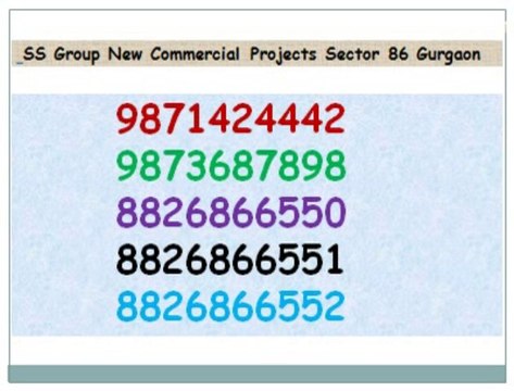 ::~8826866551~::SS group commercial projects sector 86 gurgaon