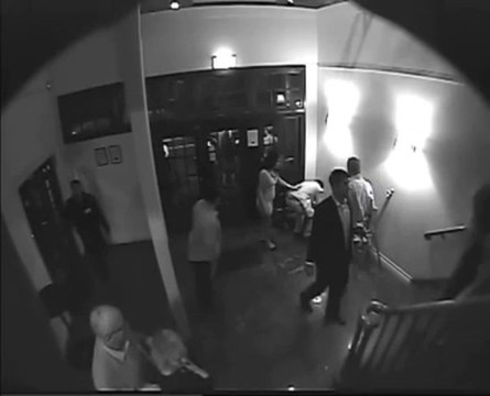 So funny fall going down the stairs in a restaurant. FAIL!