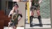 Avril Lavigne Looks Ready For Battle in a Camouflage Outfit and Fishnet Stockings