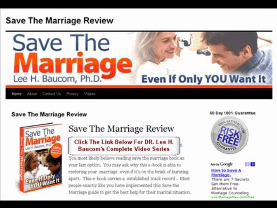 How To Save Your Marriage - Save The Marriage - Save My Marriage Today