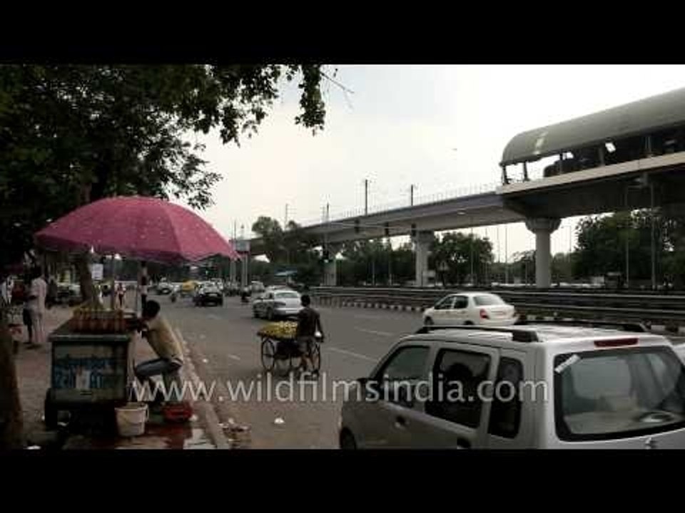 Road outside the Chattarpur Metro