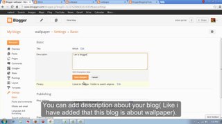 Blogger tutorial 10: Blogger setting options