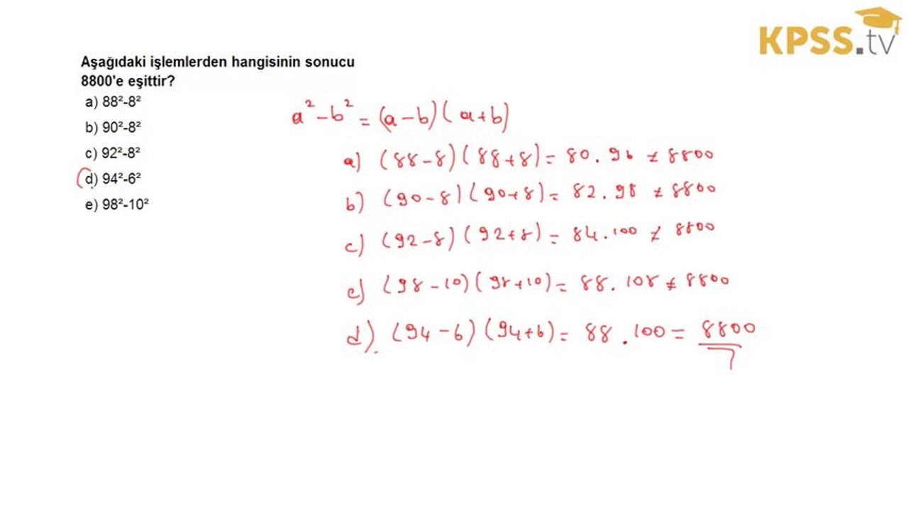 KpssTv | 2008 Kpss Lisans - Genel Yetenek 34. Soru