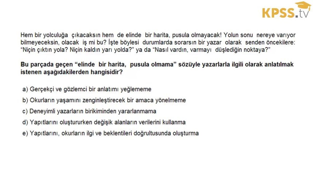 KpssTv | 2012 Kpss Lisans - Genel Yetenek 1. Soru