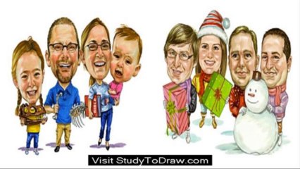 wedding invitations caricature drawing