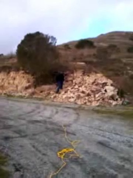 EXPLOSIVE demolition ROCK WALL