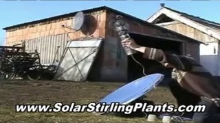 FREE ENERGY discovered!!!  Solar Stirling Plant, working proof