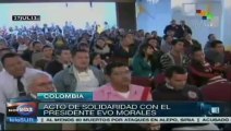 Acto de solidaridad con el presidente Evo Morales en Colombia