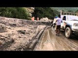 Traffic congestion due to bad condition of roads after flash flood in Uttarakhand