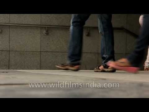 Footfalls at the Chhatarpur metro station