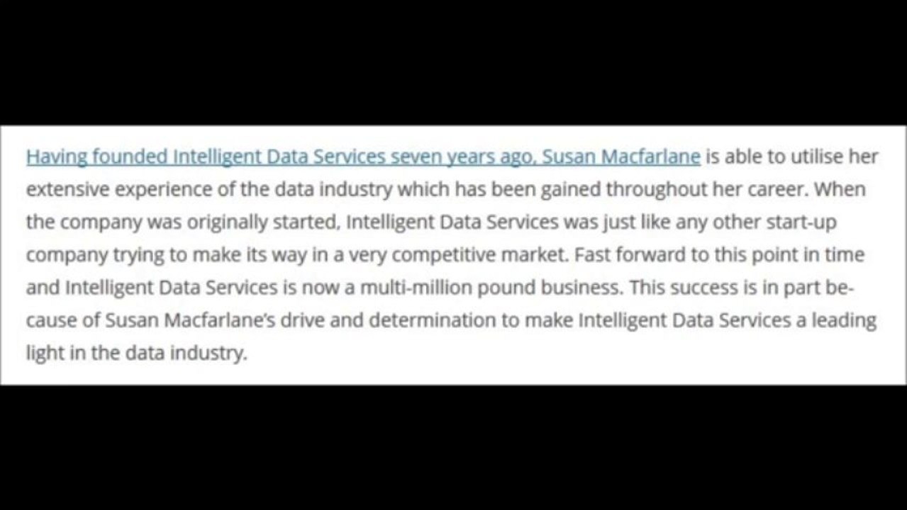 Intelligent Data Services - Susan Macfarlane