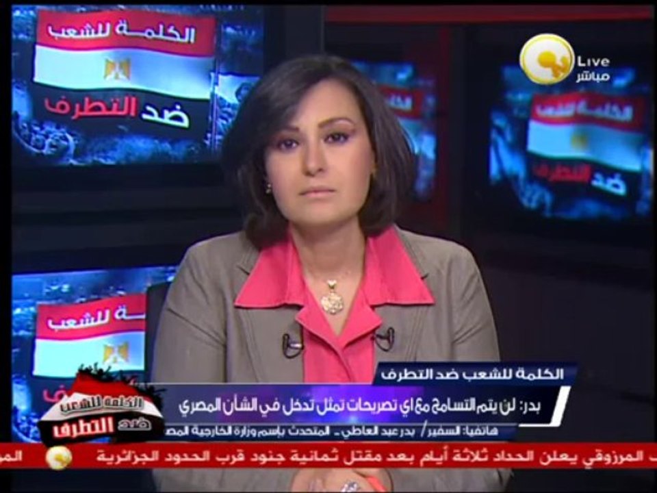 السفير بدر عبد العاطي: تم إستدعاء السفير التركي ولن نسمح بالتدخل في الشأن المصري