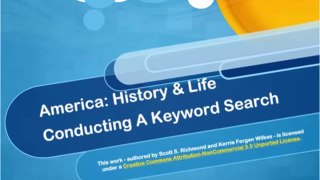 America: History & Life - Conducting A Keyword Search