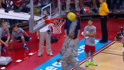U.S. Airman Does Crazy Windmill Dunk in Fatigues and Boots!