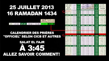 Belgique problème de L'heure exacte de la prière d'al fajr 2013 07 25