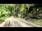 Flood water has totally damaged the road to Tilwara