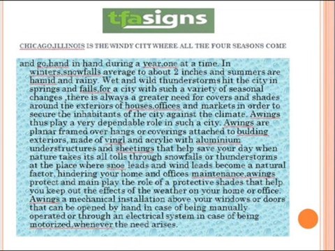 Awnings, Led signs, Chicago and US