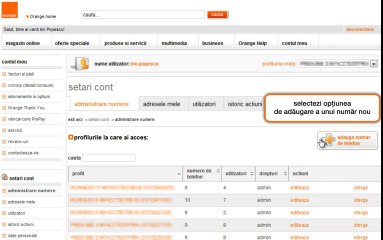 contul tau Orange: cum adaugi numere de telefon