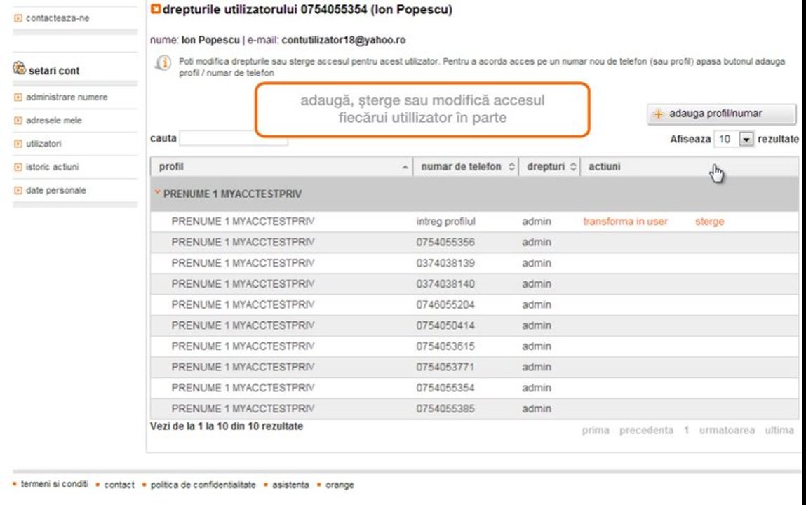 contul tau Orange: cum adaugi sau stergi utilizatori din contul tau PrePay