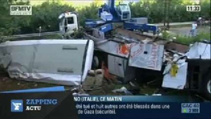 Terribles images de l'accident d'autocar près de Naples
