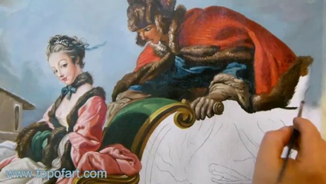 Hand-Painted Painting Reproduction (Boucher - The Four Seasons: Winter)