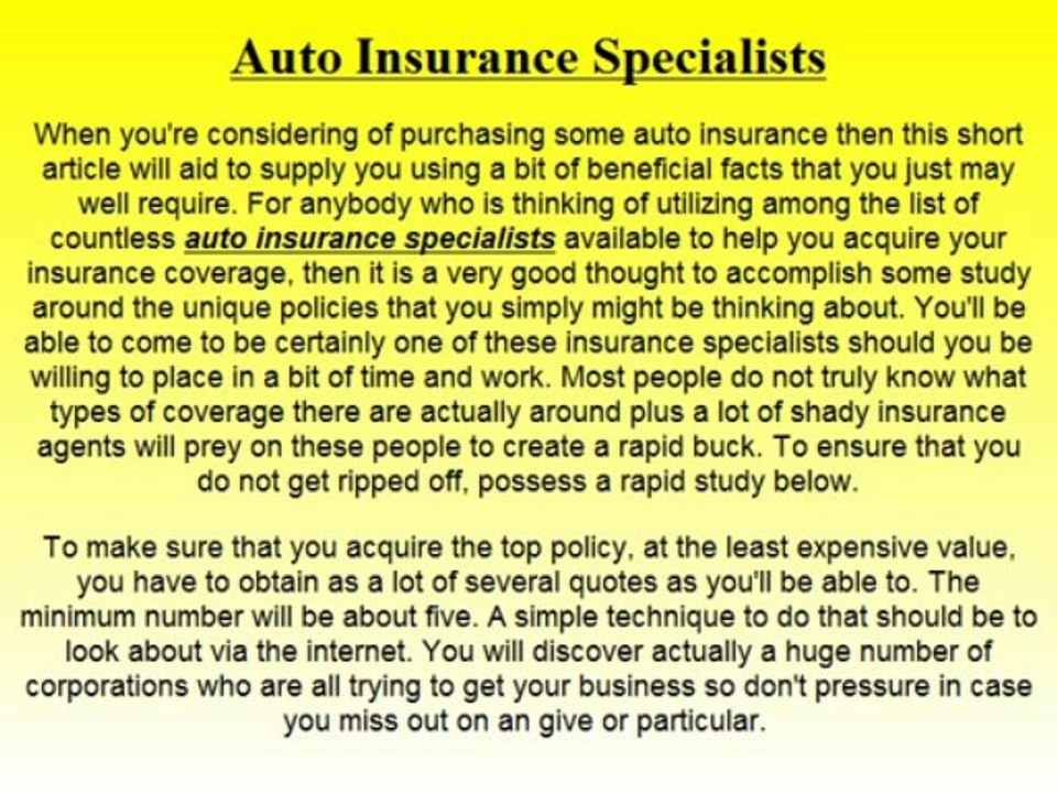 Auto Insurance Specialists