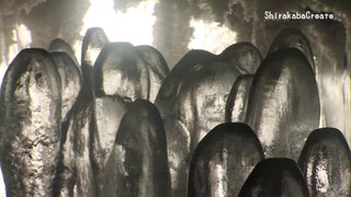 Ice Stalagmites in Hyakujojiki Cave, Hokkaido, Japan