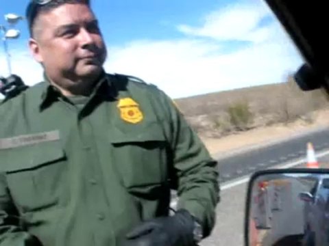 Immigration Status Smelling Dog or Illegal Drug Checkpoint_