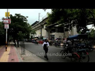 Rickshaw stand outside the Mayur Vihar Phase 1 station