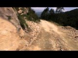 Roads washed away by the floods in Uttarakhand