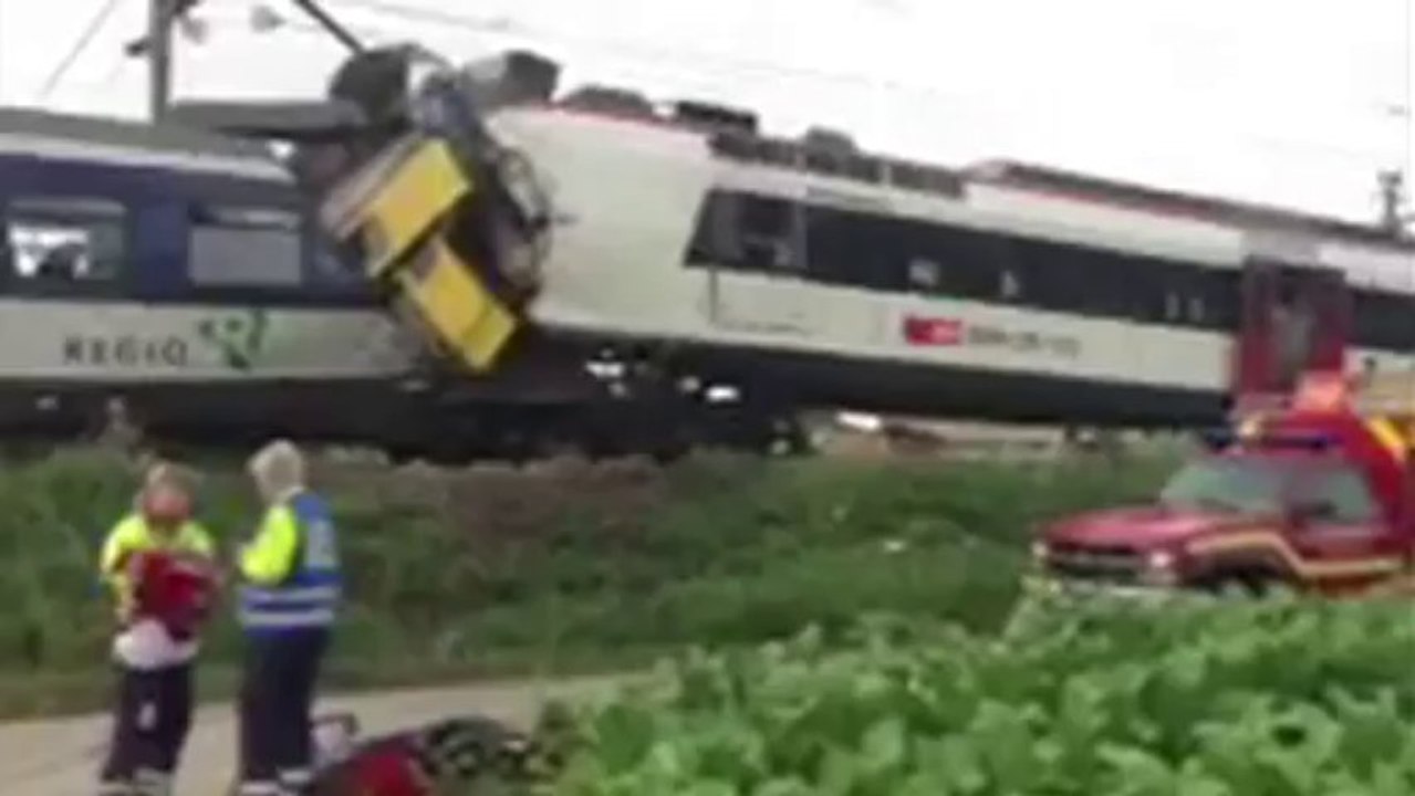 Dozens injured as trains collide in Switzerland