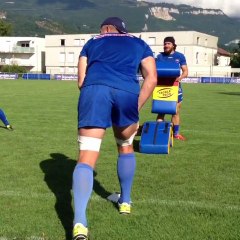 Exercice de contact pour Andrew Farley et Julien Caminati