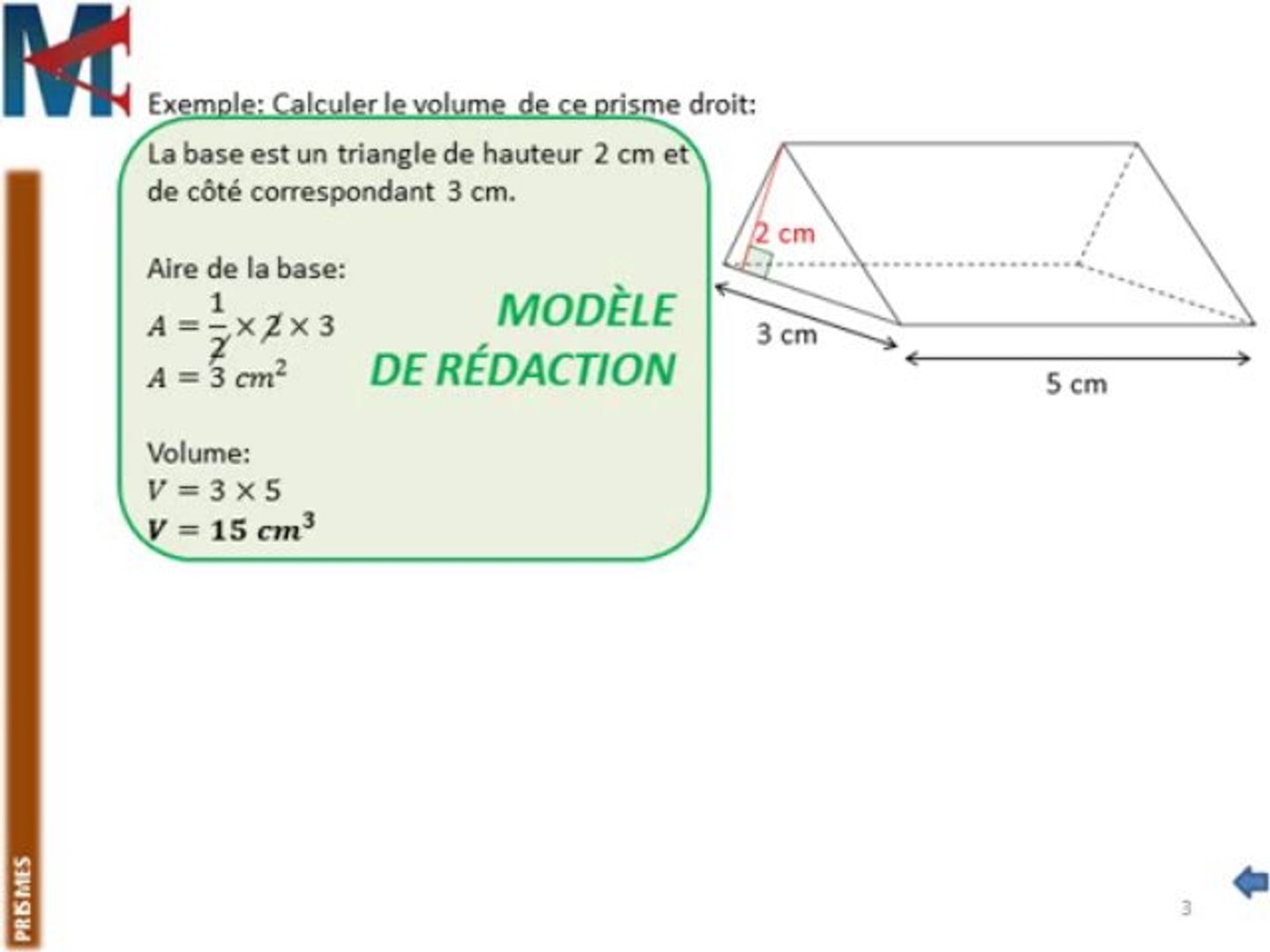 5ème - PRISMES - Volume d'un prisme - Vidéo Dailymotion