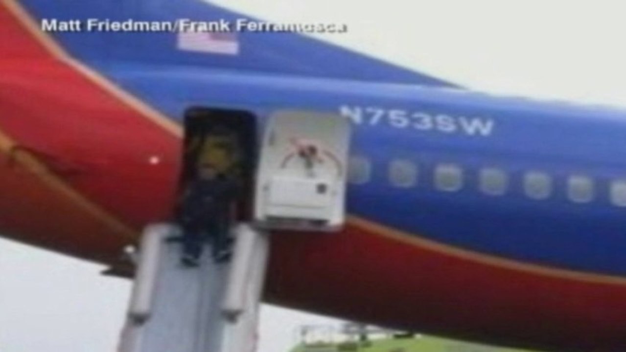 Plane nose dives into runway