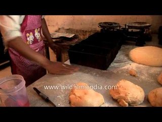 Himalayan baker baking bread