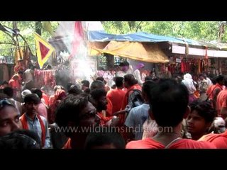 Devotees during the pilgrimage tour to Uttarkhand Temple
