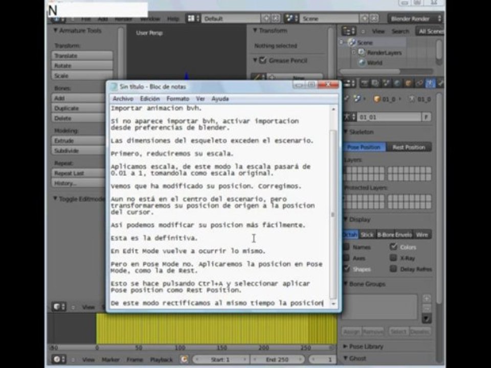 Blender: Importar Esqueleto BVH