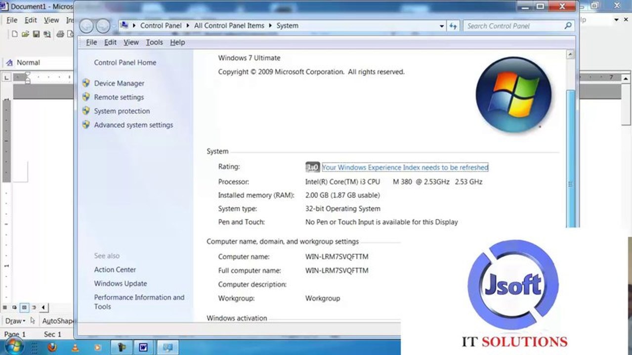word 2003 lesson 7 Jsoft It solutions