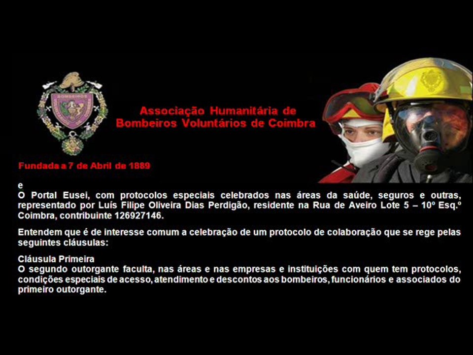 PROTOCOLO ASSOCIAÇÃO HUMANITÁRIA BOMBEIROS VOLUNTÁRIOS DE COIMBRA