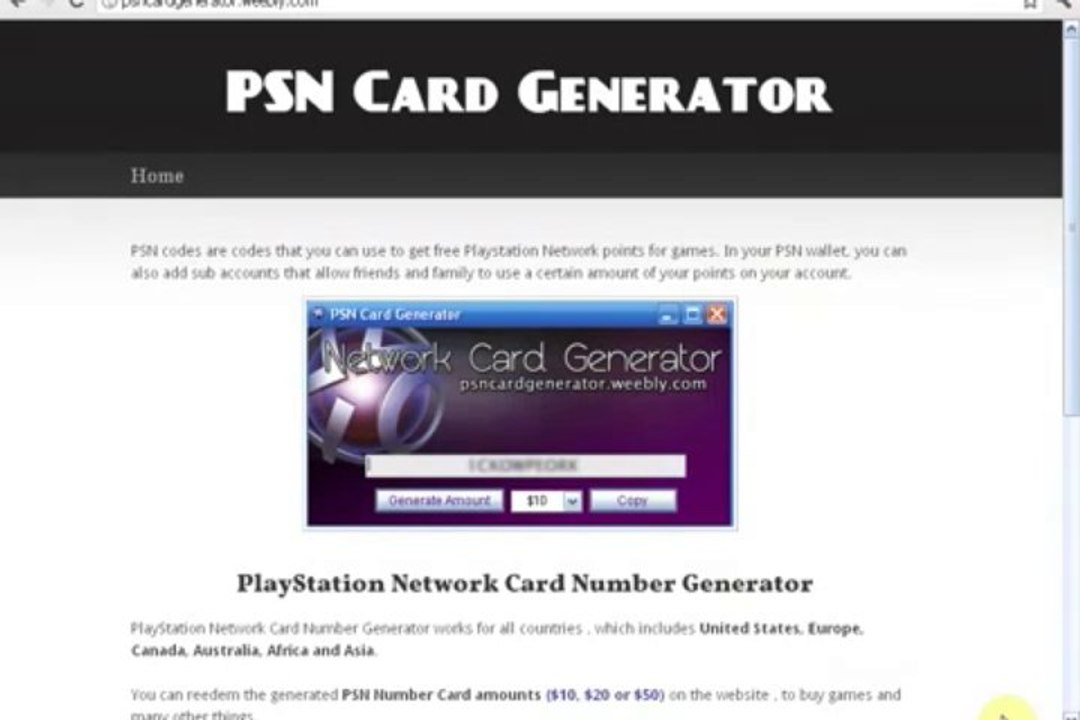 PSN Card Generator Download Mediafire xvid