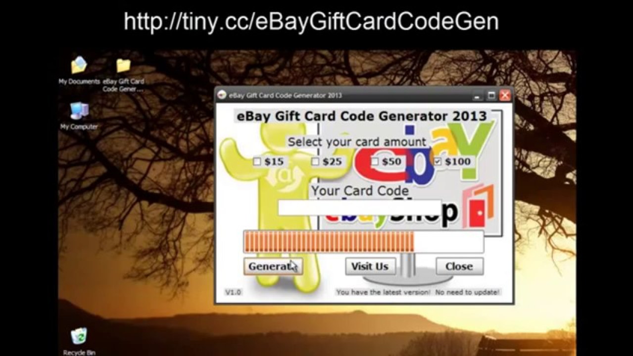 FREE eBay Gift Card Code Generator 2013 - 100% Free Download - 100% Working - Daily Updated