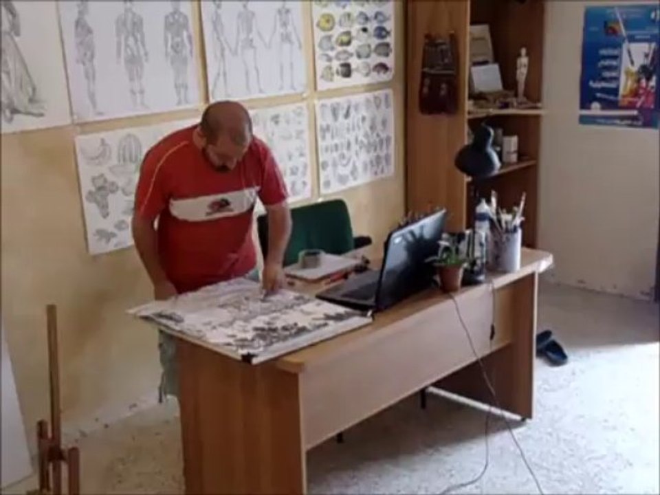 Le jardin d'essai d'Alger, dessin au crayon