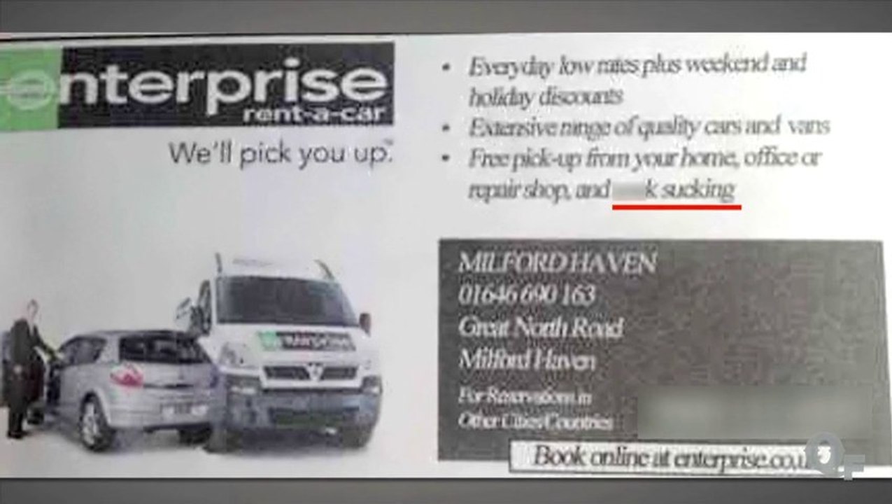 Rental Car Ad Mistakenly Offers Oral Sex