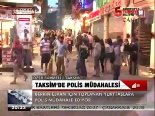 POLİS, TAKSİM'DE VATANDAŞLARI SERİNLETTİ
