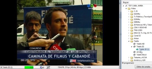 Funcionamiento audio descripción Telefe TDT