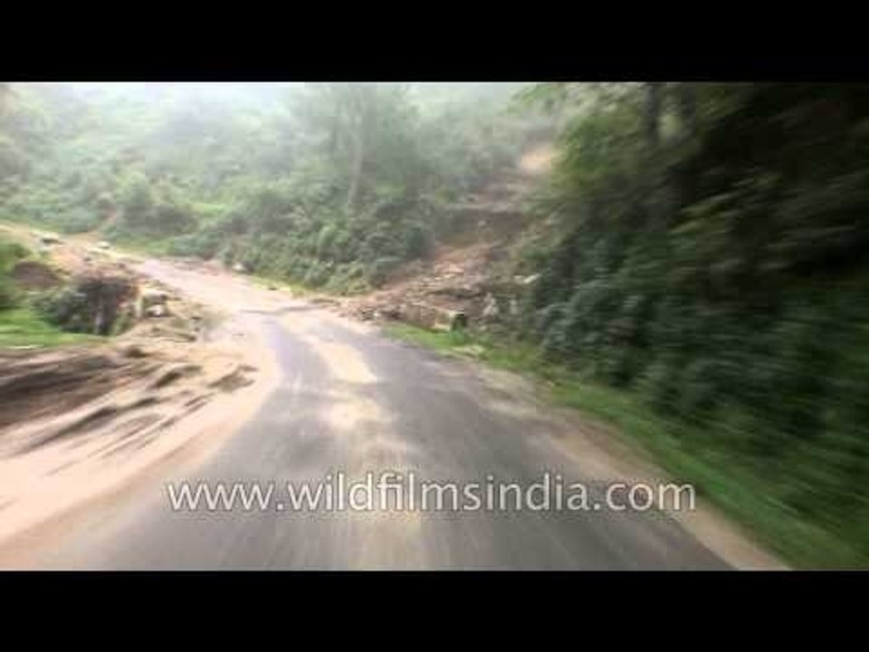The road to Uttarkashi from Tilwara totally damaged