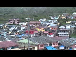 Badrinath temple and its surrounding town